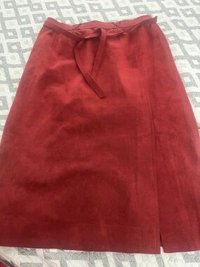Women's Red Suede Skirt